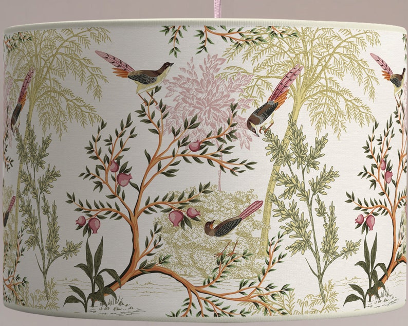 Abat-jour chambre Abat-jour dessin d'oiseaux Abat jour et suspension pour chambre Abat jour motifs oiseaux et branches image 3