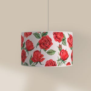 Lampshade for table lamp or Pendant lampshade - Handcrafted lampshade - Floral roses patterns