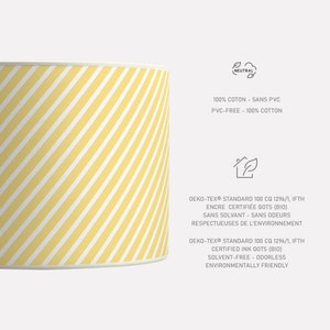 Yellow Striped Lampshade, Diagonal Lines Lampshade, Contemporary Lighting, Minimalist Style Lampshade, Available in Lampshade and Pendant. image 4