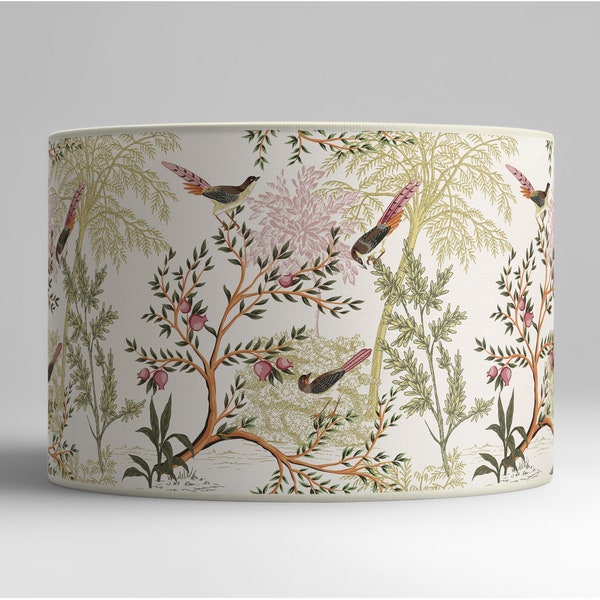 Abat-jour chambre | Abat-jour dessin d'oiseaux | Abat jour et suspension pour chambre | Abat jour motifs oiseaux et branches