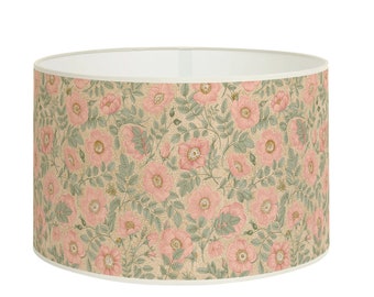 Elegant vintage floral pattern lampshade, Pink and Green Fabric, Shabby Chic Style, Vintage lighting, Available in Lampshade and Pendant