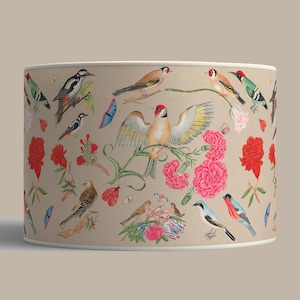 Lampshade, Colorful birds and flowers, Natural lighting for charming interior decoration, Available in Lampshade and Pendant Light