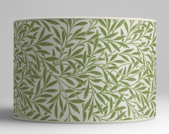 Lampshade with green leaf pattern - Natural decoration for interior lighting, handmade in France, Available as a lampshade and pendant light