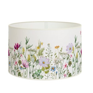 Decorative lampshade with vibrant spring flowers