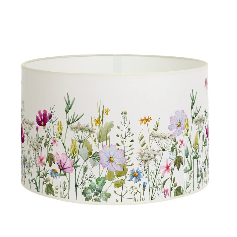 Decorative lampshade with vibrant spring flowers