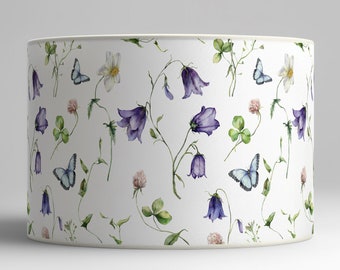 Floral Pastel Lampshade - Elegant Lampshade with Flower and Butterfly Patterns - Trendy Interior Decoration