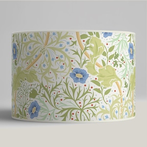 Lampshade for table lamp - Floral lampshade with blue and green patterns - Available in lamp base or pendant.