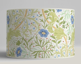 Lampshade for table lamp - Floral lampshade with blue and green patterns - Available in lamp base or pendant.