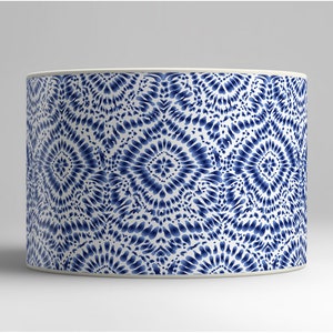 Lampshade for lamp or ceiling suspension Motifs blue, Batik Tie dye blue Solvent free vegetable-based inks image 2