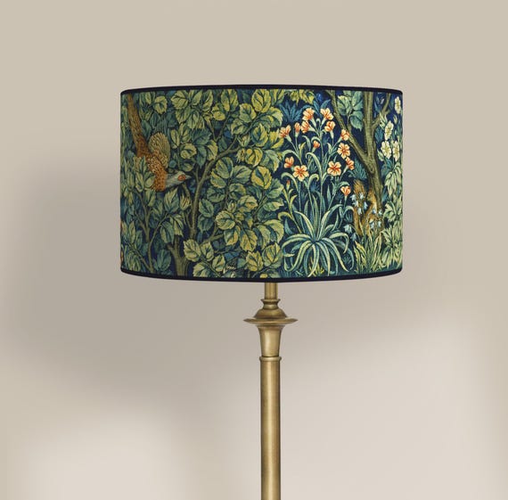 Lampshade for table lamp – William Morris Arts & Crafts Style – Available as a table lamp or pendant light.