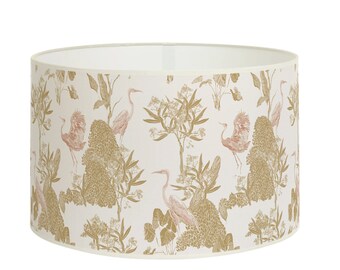 Lampshade Natural Elegance, Stilts and Ferns, Safari Ambiance Lighting, Cream Lampshade, Available in Lampshade and Pendant.