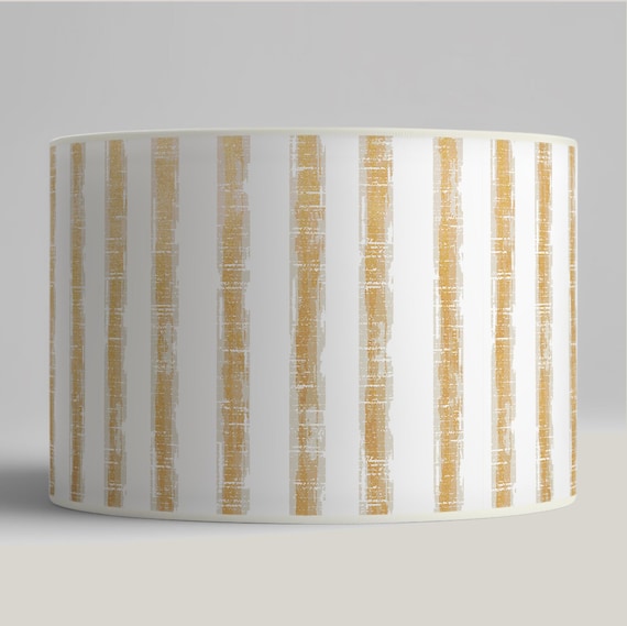 Lampshade for table lamp - Lampshade with gold and white striped style - Available for table lamp base or as a pendant.