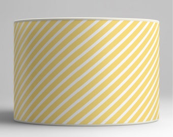 Lampshade for lamp or ceiling suspension - Yellow and white line - beach style, marine atmosphere - Decorative gift