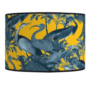 Vintage lampshade birds and retro atmosphere, lighting accessory, handcrafted lampshade for retro interior design. Vintage atmosphere image 6