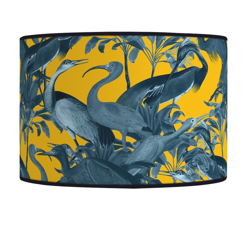 Vintage lampshade birds and retro atmosphere, lighting accessory, handcrafted lampshade for retro interior design. Vintage atmosphere image 6