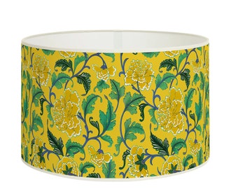 Lampshade for lamp base or pendant, decorative lampshade, available in several sizes, branch lampshade on yellow background
