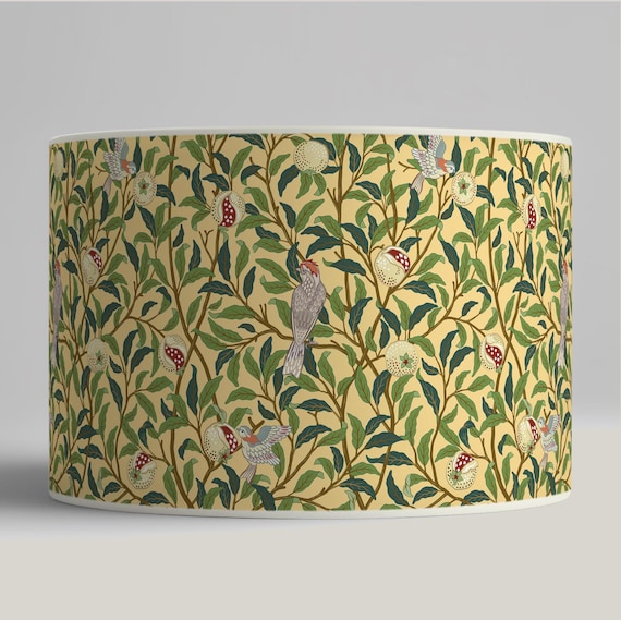 Lampshade for table lamp - Nature-inspired lampshade with birds and foliage - Available for table lamps or as a pendant.