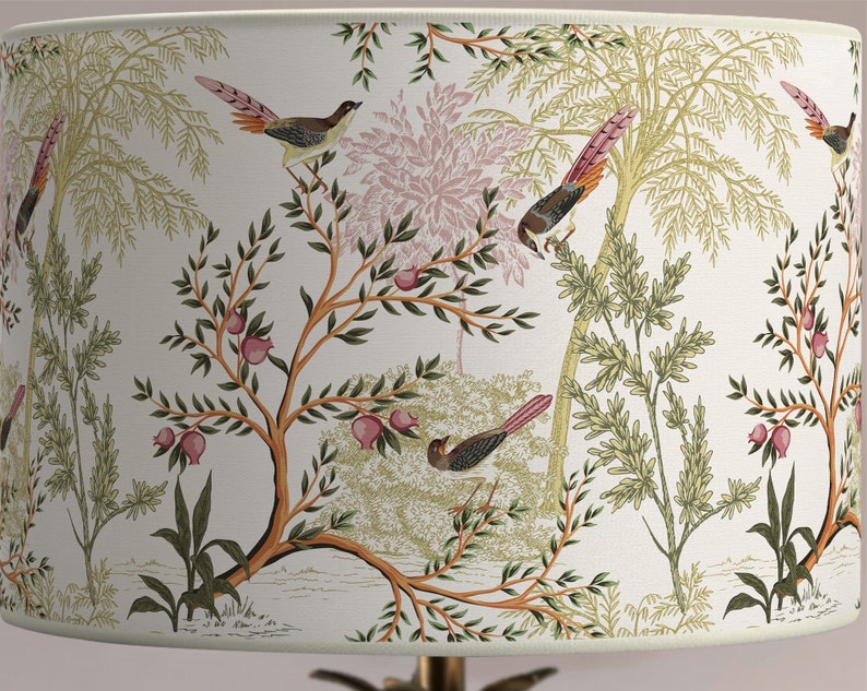 Abat-jour chambre Abat-jour dessin d'oiseaux Abat jour et suspension pour chambre Abat jour motifs oiseaux et branches image 4