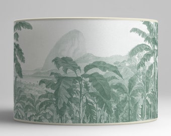 Lampshade jungle in antique engraving, Vintage elegance for a classic and retro interior decor, Available in Lampshade and Suspension.