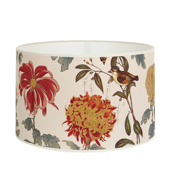 Elegant floral pattern lampshade, contemporary design, for refined interior decoration. Available in lampshade and pendant.