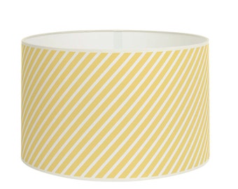 Yellow Striped Lampshade, Diagonal Lines Lampshade, Contemporary Lighting, Minimalist Style Lampshade, Available in Lampshade and Pendant.