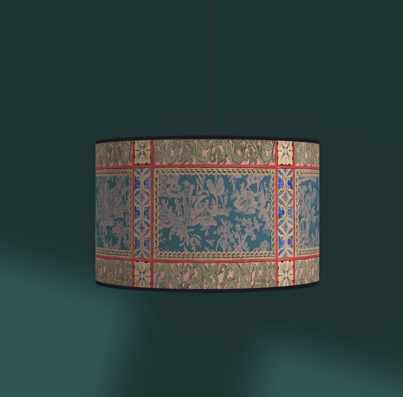 Lampshade for Table Lamp – Vintage Baroque Floral Pattern – Suitable for Lamp Base or Pendant Light