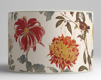 Elegant floral pattern lampshade, contemporary design, for refined interior decoration. Available in lampshade and pendant.