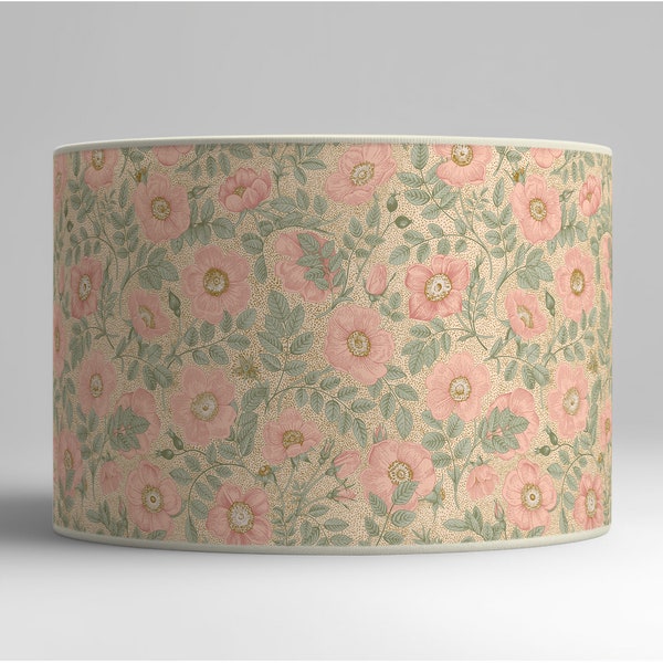 Elegant vintage floral pattern lampshade, Pink and Green Fabric, Shabby Chic Style, Vintage lighting, Available in Lampshade and Pendant