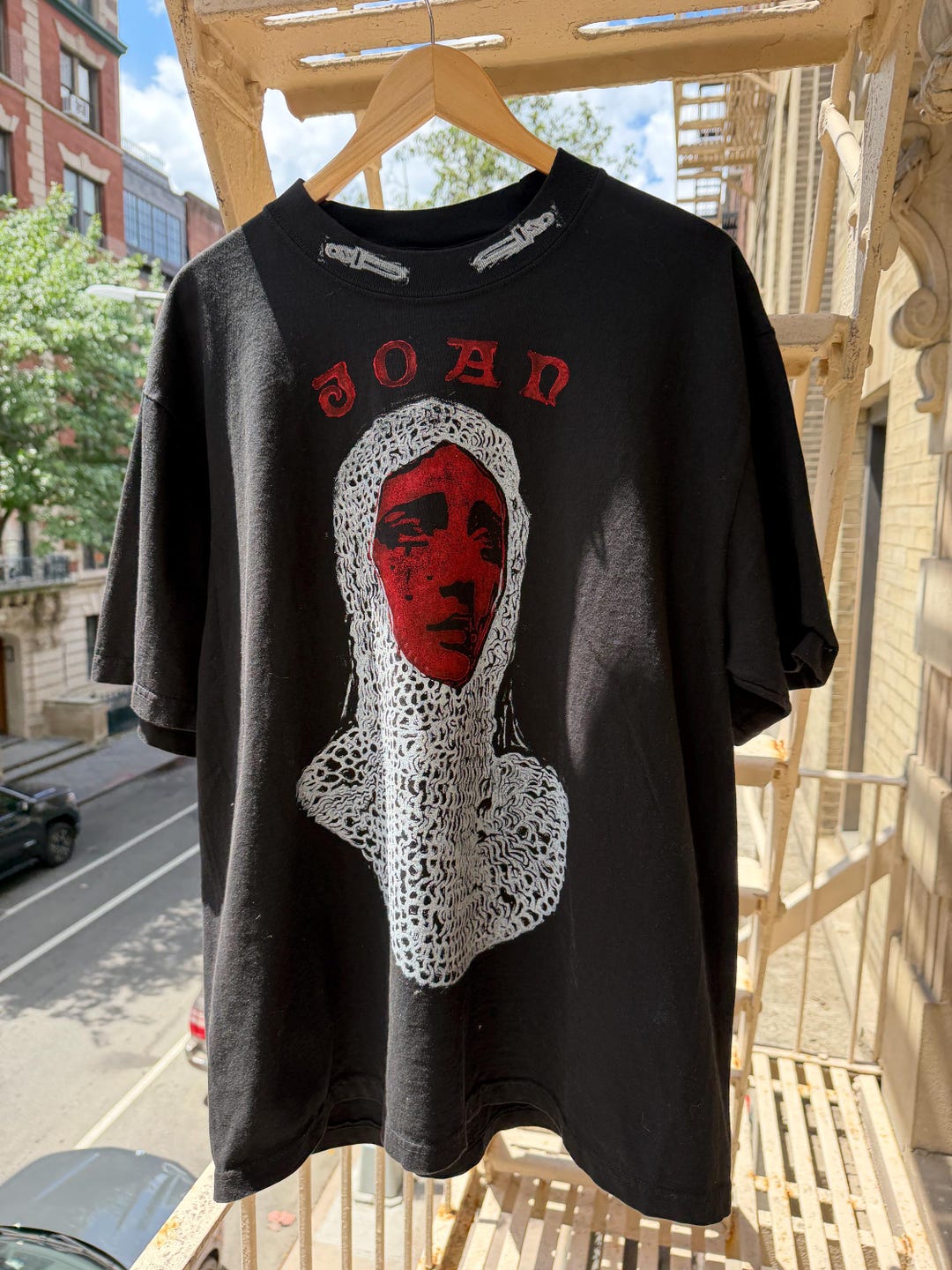 Joan of Arc Shirt | Hand Printed Linocut Tee | Medieval Graphic T-shirt | Gothic Punk Clothing | Oversized Heavyweight Tee Unisex - Etsy