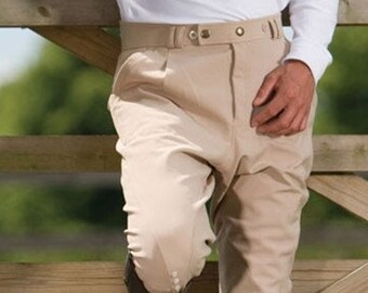 Classic Breeches Pants, Equestrian Riding Pants, Horseback Riding Apparel, Stretchy Fit, Men's Sizes Baggy Pants