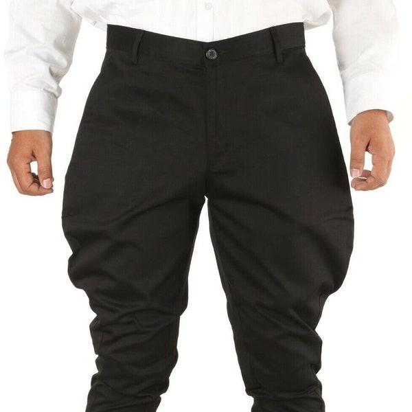 Pantaloni da uomo Jodhpurs neri militari neri Pantaloni da equitazione Pantaloni Jodhpuri Pantaloni da pantaloni retrò