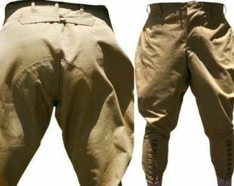 Men's Khaki Equestrian Sports Trouser Horse Riding Breeches Jodhpurs Polo Pant Baggy Pants Traditional Stylish Pants