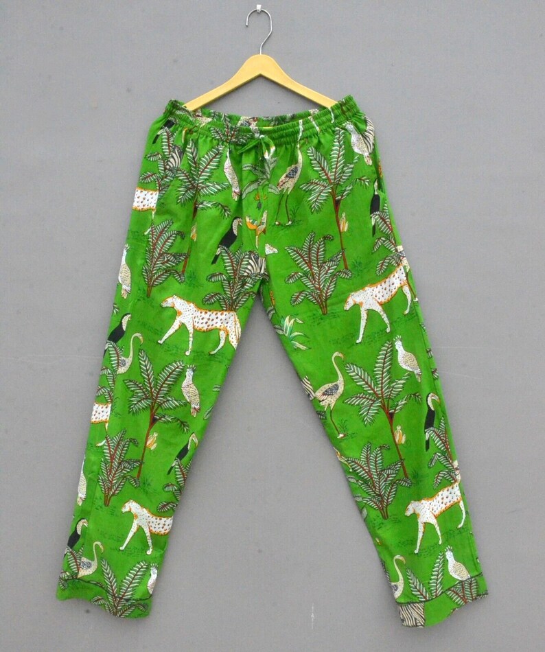 Green Floral Cotton Pajama Set Women,bridesmaid Nightwear, Sleepwear