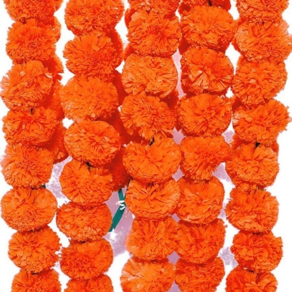 Wholesale Lot Artificial Orange Marigold Flower Decor Garlands Vine Wedding Choice of Selection Souvenirs