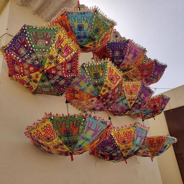 Handmade Indian Women's Sun Shade Umbrellas, Wedding Decorations, Mehndi Decor, Indian Decor, Bridal Accessories