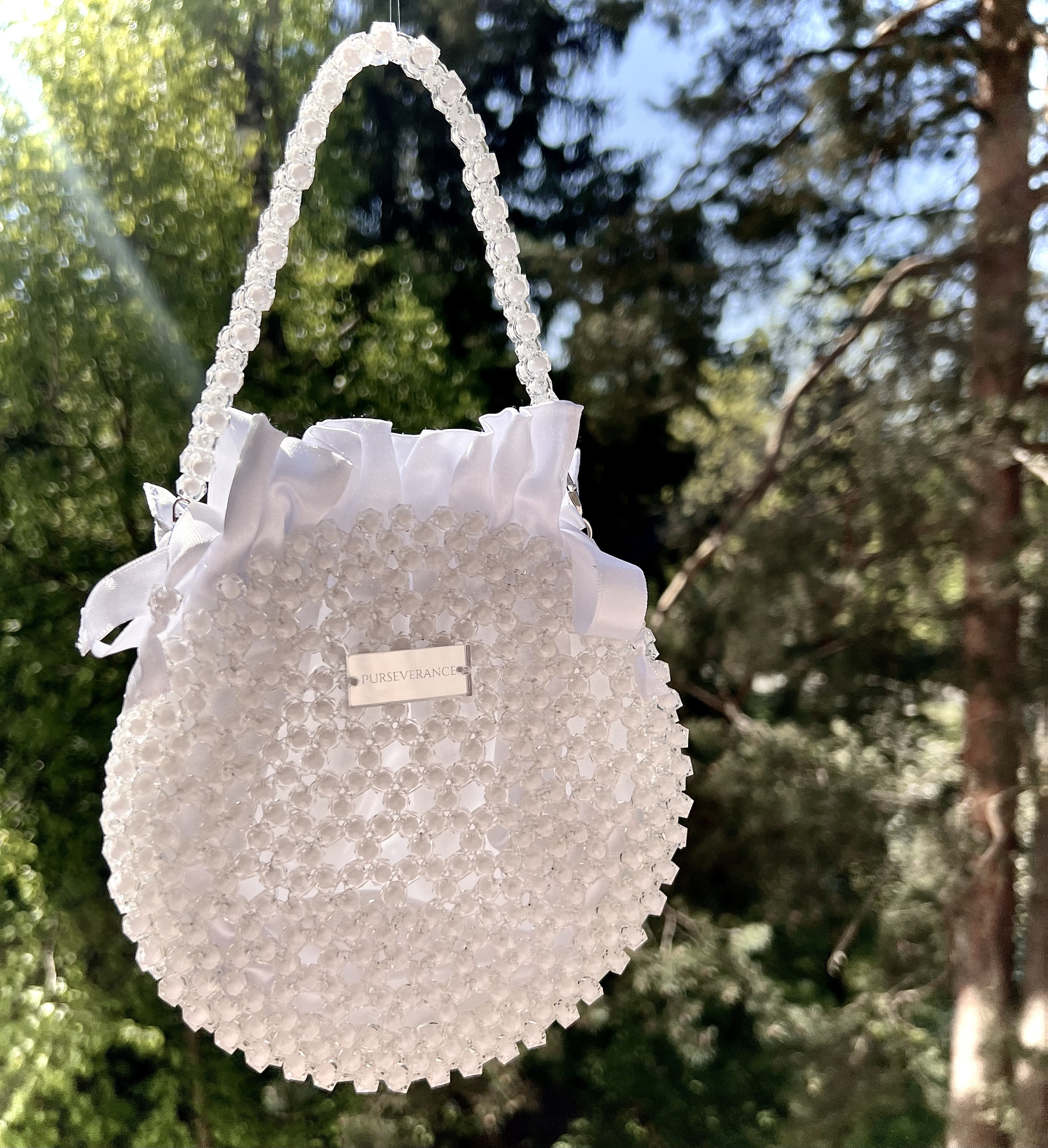Beaded white bag main image 1