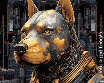 Camiseta exclusiva Cyborg Pitbull: Amor Fortis Fidelis, ¡gráfico atrevido único generado por IA!