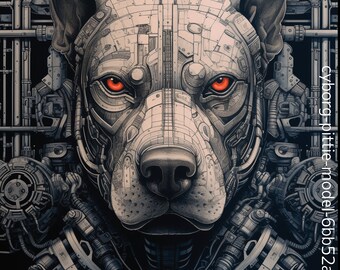 Camiseta exclusiva Cyborg Pitbull: Amor Fortis Fidelis, ¡gráfico atrevido único generado por IA!