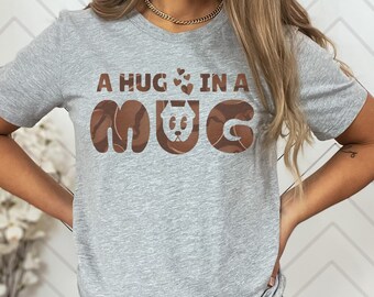 Embrace Warmth with Every Wear:    Charming 'A Hug in a Mug' Pitbull T-Shirt