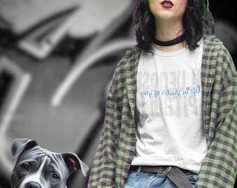 Custom Personalized Blue Nose Pitbull Love Tee: Life in Shades of Gray Unique Design, Heartfelt Slogan for Dog Lovers