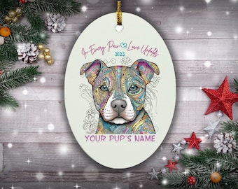 In Every Paw, Love Unfolds Personalized Dog Christmas Ornament: Customizable Name, Colorful Canine Design, Perfect Holiday Gift!