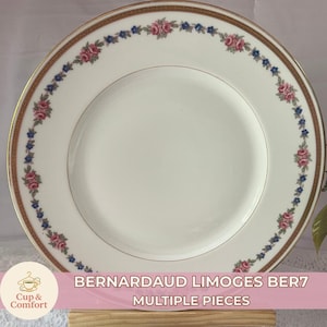 BERNARDAUD ベルナルド　ローズ柄　プレート2枚セット　リモージュ フランス製 リモージュ ベルナルドBERNARDAUD 花柄カップ＆ソ
