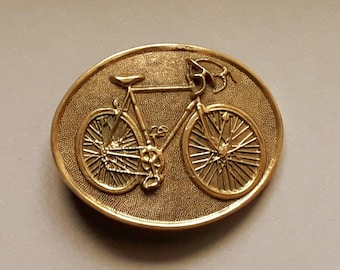 Brass Bicycle cyclists buckle
