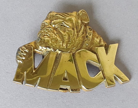Mack truck bulldog vintage brass buckle - image 5