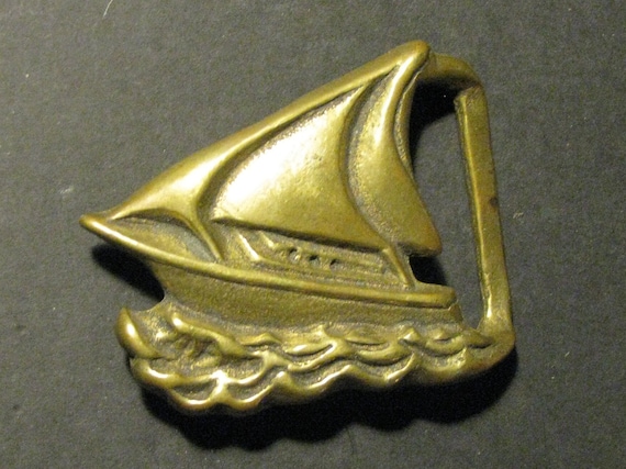 Sailboat solid brass buckle - image 1