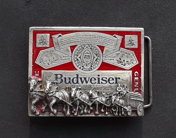Budweiser Beer Clydesdale laminated buckle