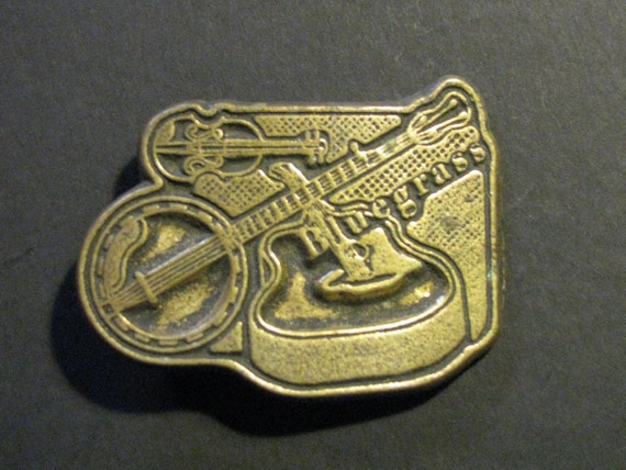Bluegrass solid brass vintage buckle - image 1