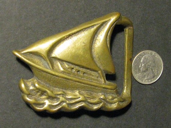 Sailboat solid brass buckle - image 3