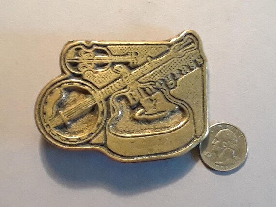 Bluegrass solid brass vintage buckle - image 2