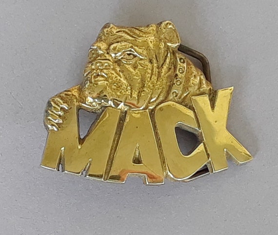 Mack truck bulldog vintage brass buckle - image 4